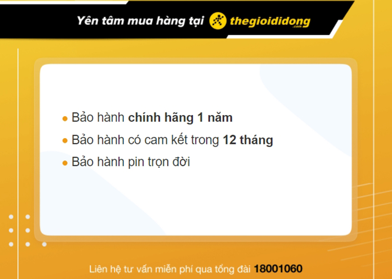 Chính sách bảo hành tại TGDĐ